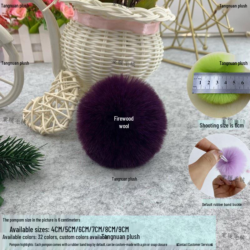 Multi-Color Faux Rabbit Fur Pom Pom for Bags, Clothing, Shoes, and Hats
