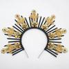 Lolita Gothic Flower Halo Crown Headpiece Women Sun Goddess Baroque Angel Butterfly Cross Crown Headband Finished Product