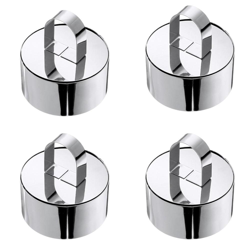 4Pcs Stainless Steel Cake Ring Mold Reusable Cooking Ring Mousse Mold  Baking Mousse Desserts