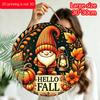2D Flat Aluminum Decorative Plaques and Ornaments, Hello Autumn Knitted Goblin Lanterns, Pastoral-style Wall Decorations. Suitable for Decorating