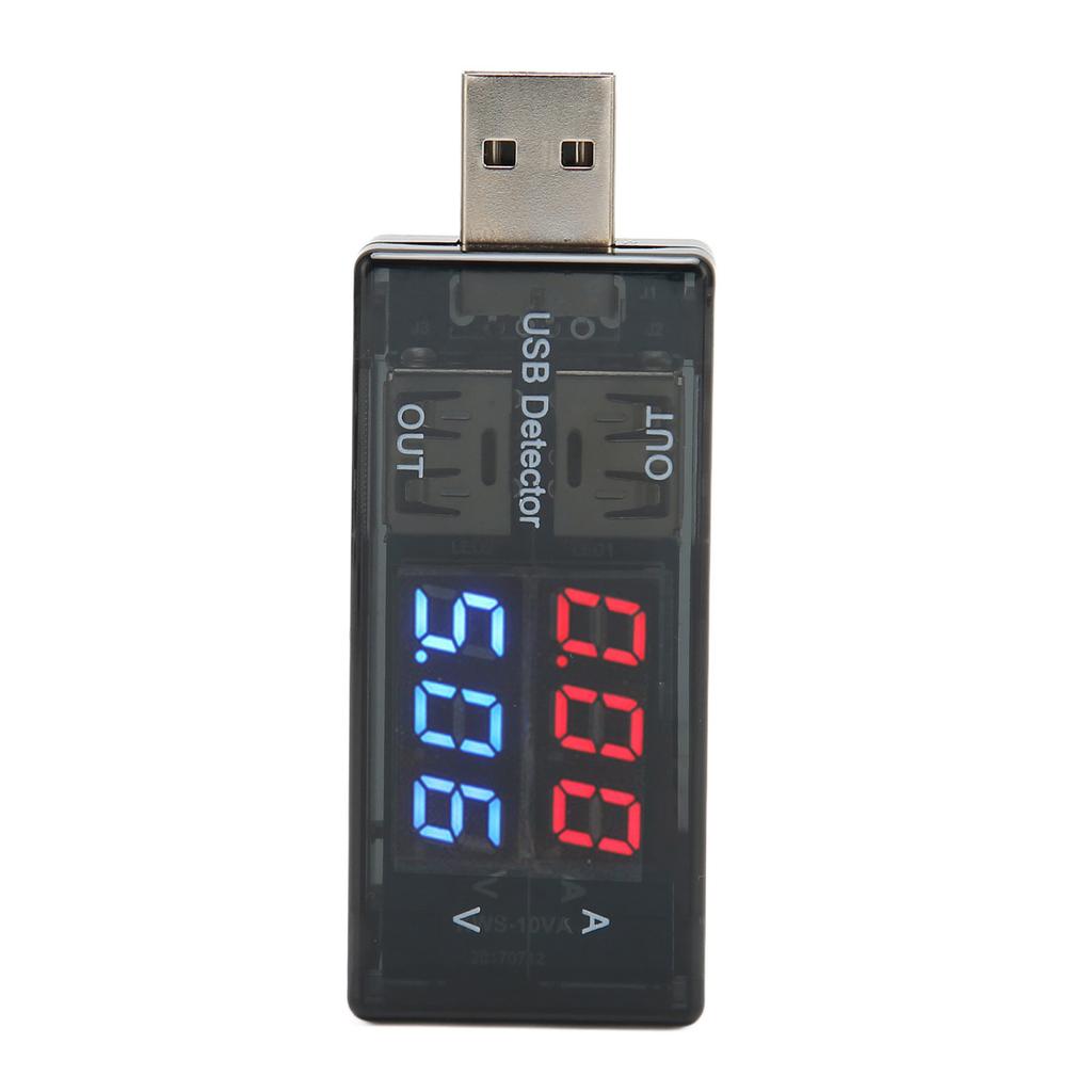 Dual USB Tester 1 In 2 Out LCD Power Current Voltage Meter Multimeter for Cell Phones Tablets Laptops Car Chargers