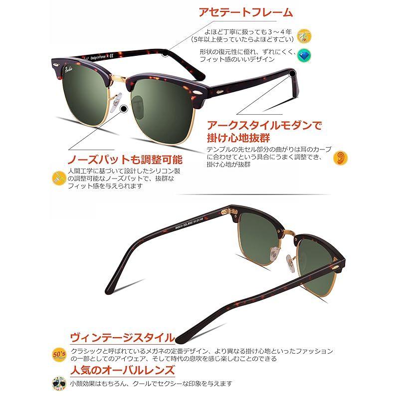 Used [Berikin] Men's Polarized Sunglasses for Driving, Driving, Fishing, Half Frame Half Frame Thurmont Blow UV400 UV Protection Gold Sunglass for