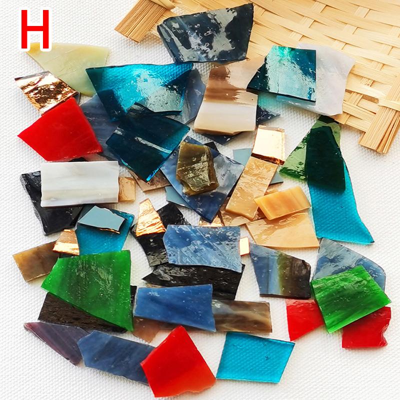 100g Clear Glass Mosaic Tiles Arts Multi Color Home Wall Decoration Mosaic Piece DIY Mosaic Making Stones for Craft Hobby