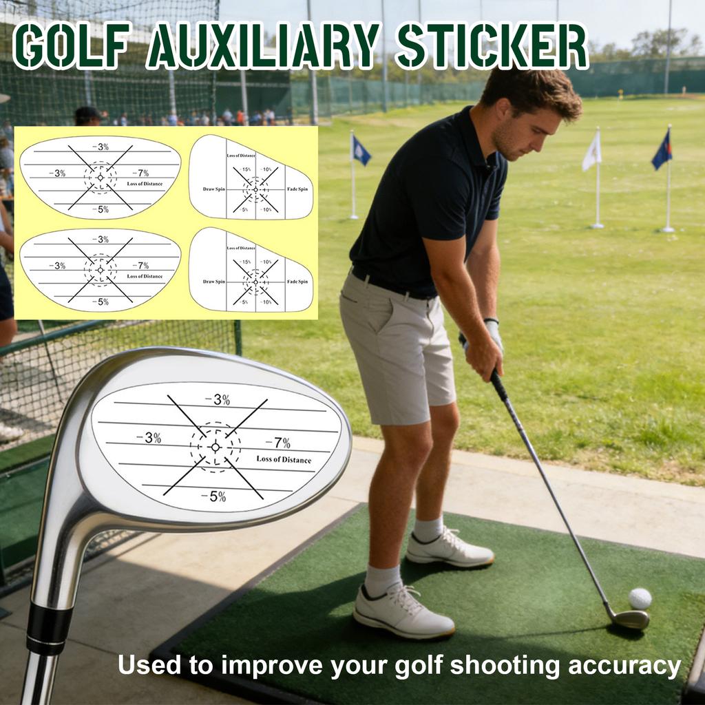 Golf Impact Tape Reactive Stickers for Club Face Shot Analysis with Alignment Lines and Spin Measurement for Training Practice Tools