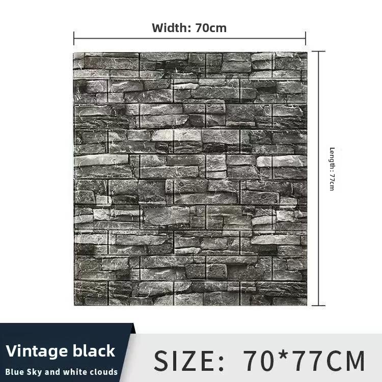 3D Tile Brick Wall Sticker Self-adhesive Waterproof Foam Wallpaper 10 Pcs 35x30cm