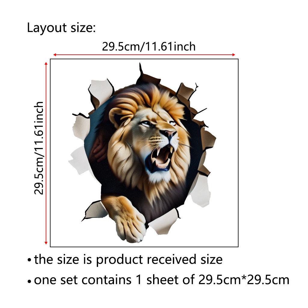 

2025 FC1052 Водонепроницаемая Маслостойкая Съемная Наклейка на Стену Лев