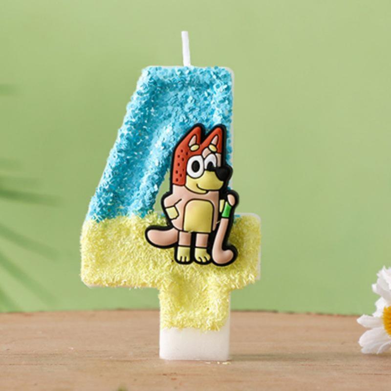 Creative Bluey Series Birthday Number Candles for Children s Cake Party Decorations