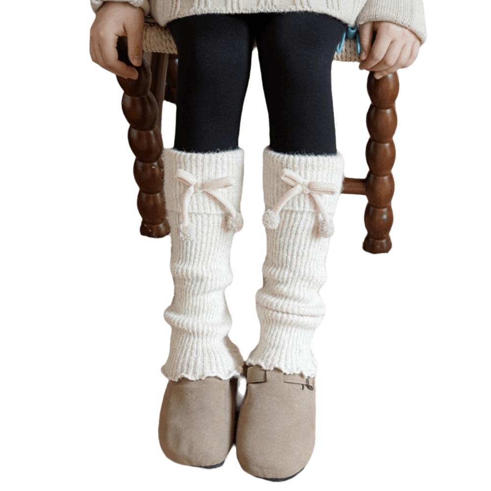 Bow Children's Leg Warmers Harajuku Kids Long Socks Casual Lolita Knitted Socks Lady