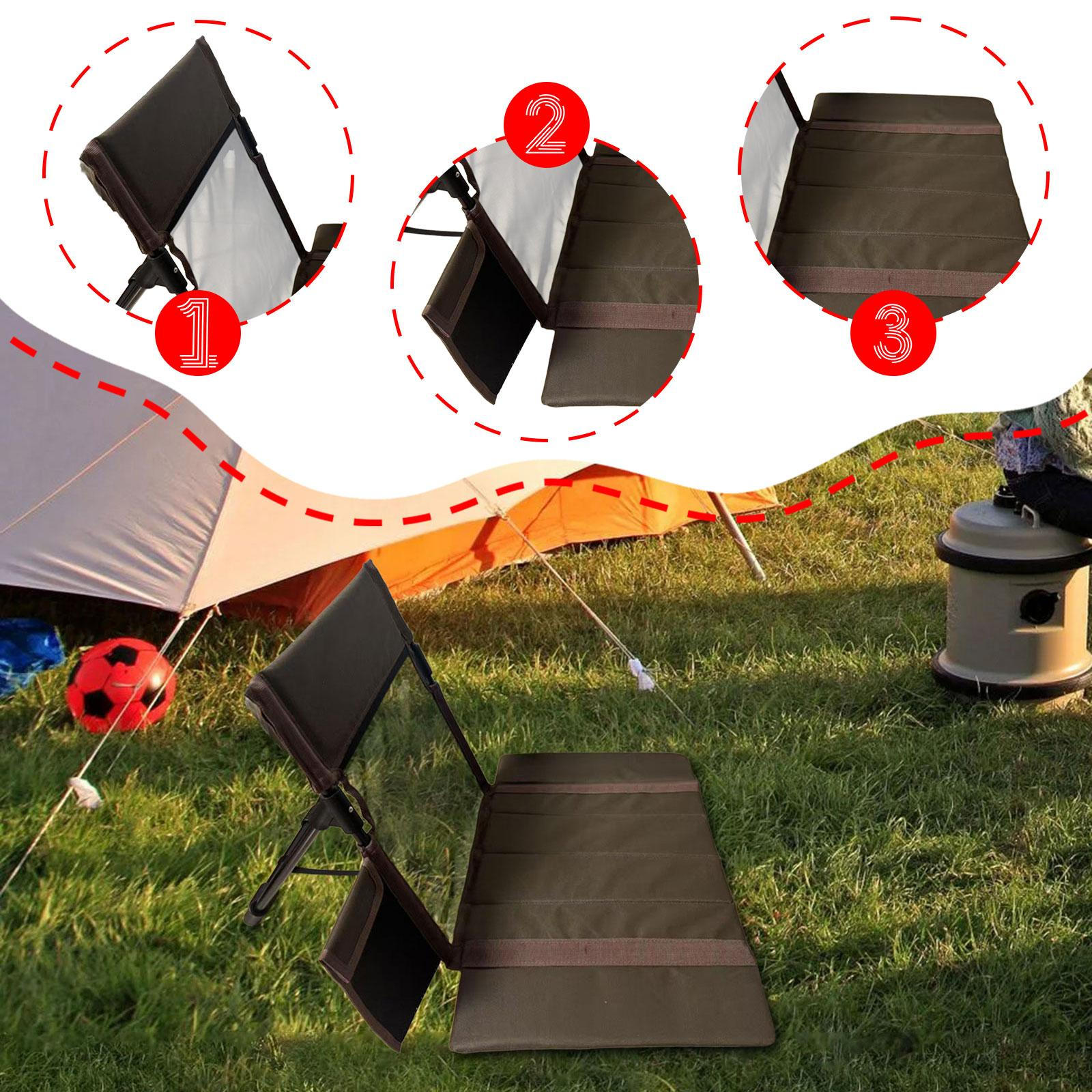 

Пляжное кресло с поддержкой спины, напольное сиденье, походная спинка для путешествий коричневый