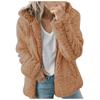 Fashion Women Casual Hooded Plush Warm Jackets Zipper Cardigan Tops Coat