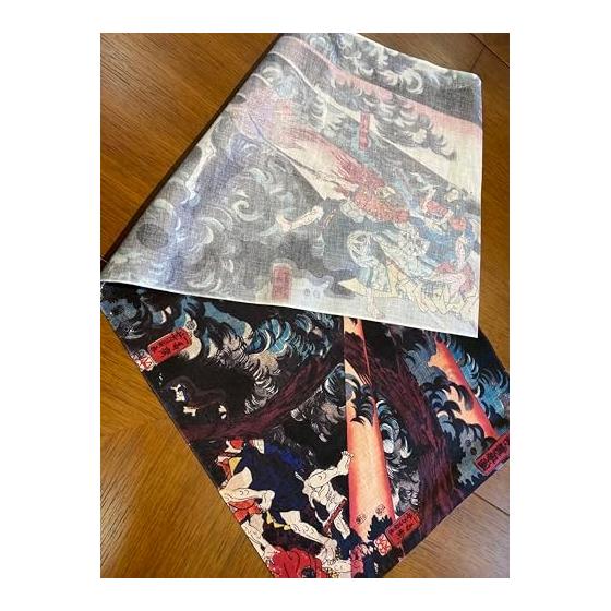 Utagawa Yoshikazu: The Spirit of Nitta Yoshioji's Vengeance, Ukiyo-e Tenugui (Japanese Hand Towel) - Ancient and Modern, Japanese Souvenir, Warrior