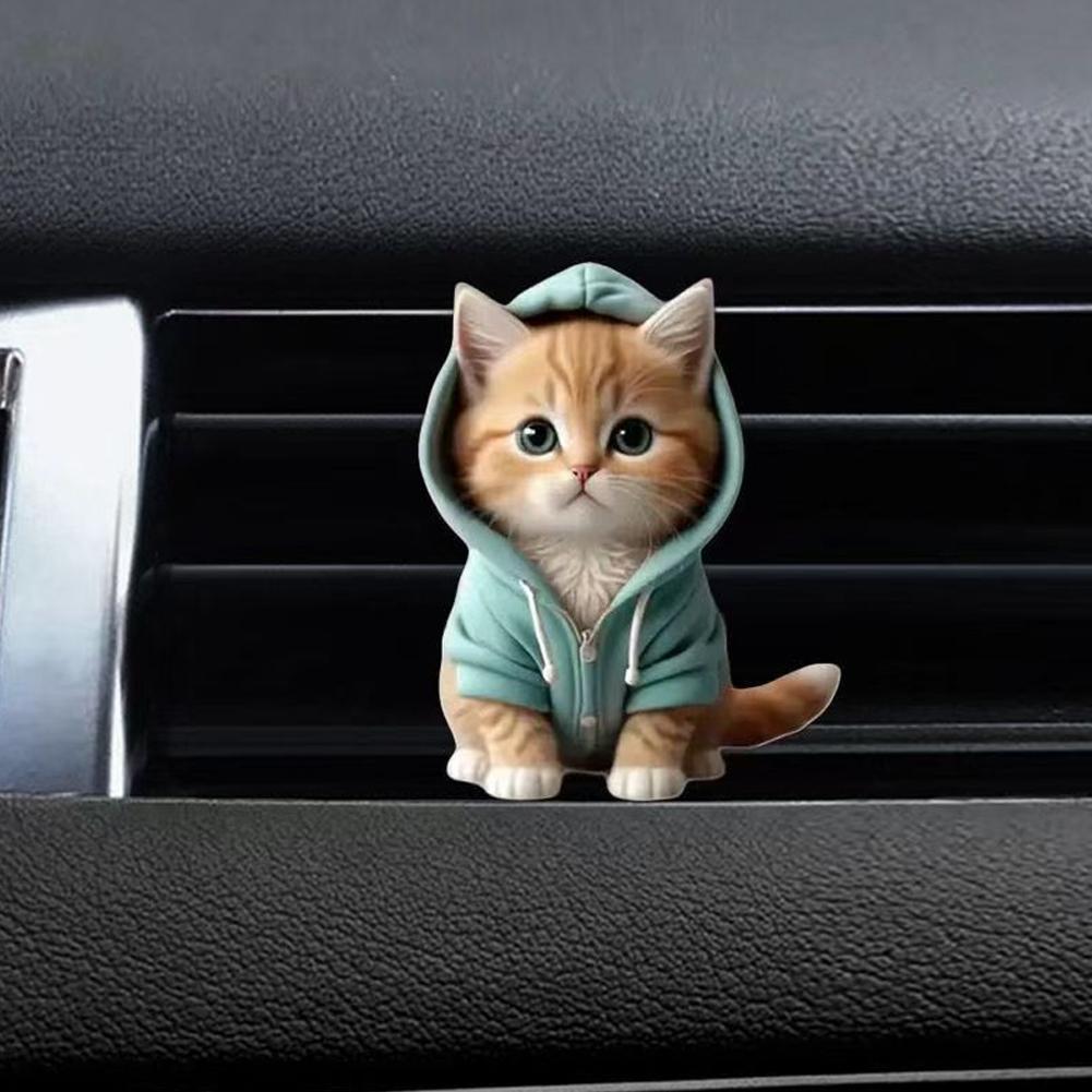 Diffusore di deodorante per auto per gatti, clip di ventilazione per diffusore di aromi, clip di ventilazione per decorazione degli interni dell'auto