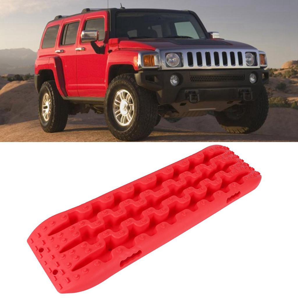 Red Recovery Board Sand Mud Snow Tracks Tire Ladder with Storage Bag Fit for Off Road Vehicle