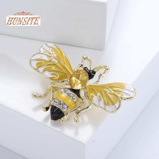 Bee Brooch Pin Sparkling Rustproof Corrosion Resistant Large Insect Brooch Pin Fashion Dress Coat Accessories