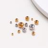 18K Gold Color-Preserving Stainless Steel Round Beads for DIY Jewelry and Bracelets.