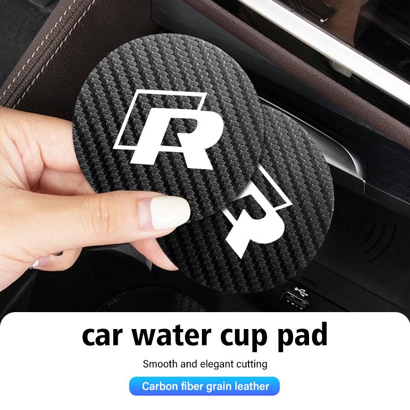 2026 Hot For VW VOLKSWAGEN 2Pcs Car Coasters Water Cup Holder Non-Slip Mat Accessories For Volkswagen VW Golf Polo 4 5 6 Passat