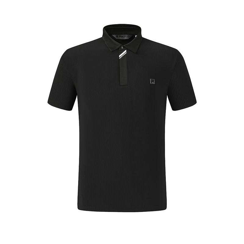 FILA Golf Series Simple Classic Fashionable Personalized Sports Casual Versatile Comfortable Breathable Knitted Short Sleeve Polo Shirt A11M625147FBK