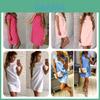 Stylish Casual Short Sleeve Round Neck A-line Dress In Four Trendy Colors For Young Women