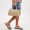 Coach Georgia 34 Classic Monogram Zip Closure Coated Canvas And Smooth Leather Shoulder Crossbody Tote Bag Large Women Handbags CR157-IMDQC