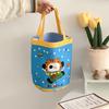 Cartoon Printed Graffiti Bucket Bag Lovely Cylinder Students Carry Lunch Bag Canvas Women Handbag