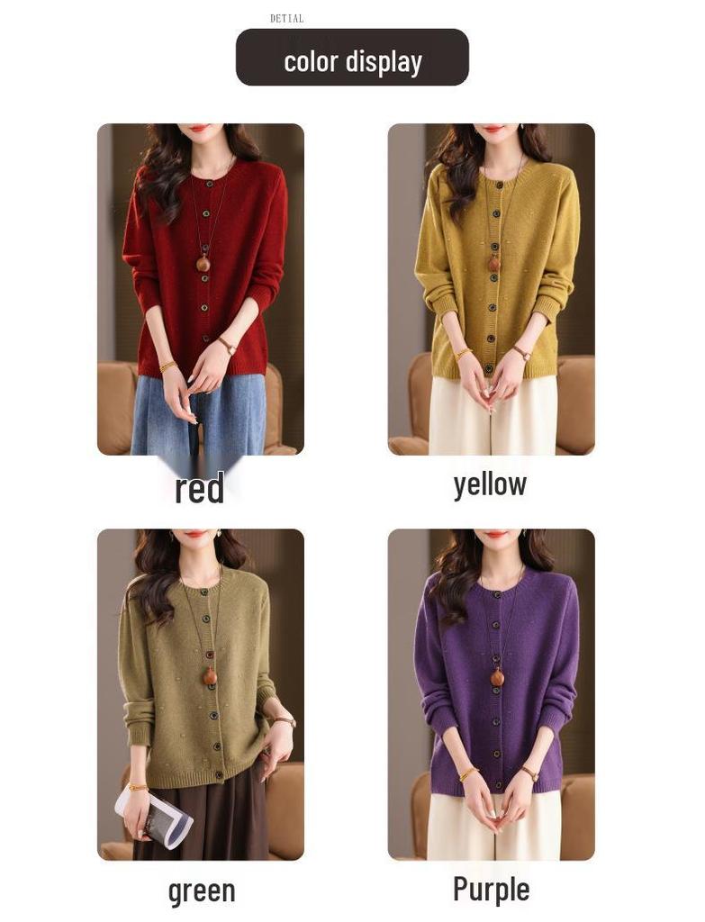 Plus Size Loose Slimming Sweater Coat - 2025 Autumn Fashionable Knitted Cardigan