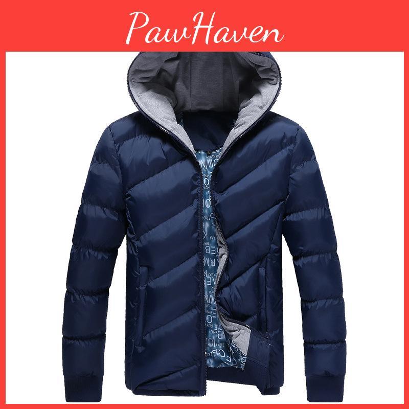 Elegant Fashion Men Winter Warm Padded Coat Thick Casual Outerwear Parka Jacket