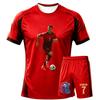 2026 Letní 3D AI Tištěný Ronaldo Č. 7 Rychleschnoucí Fotbalový 2dílný Set Unisex Rodinný Fanoušek Sportovní Oblečení