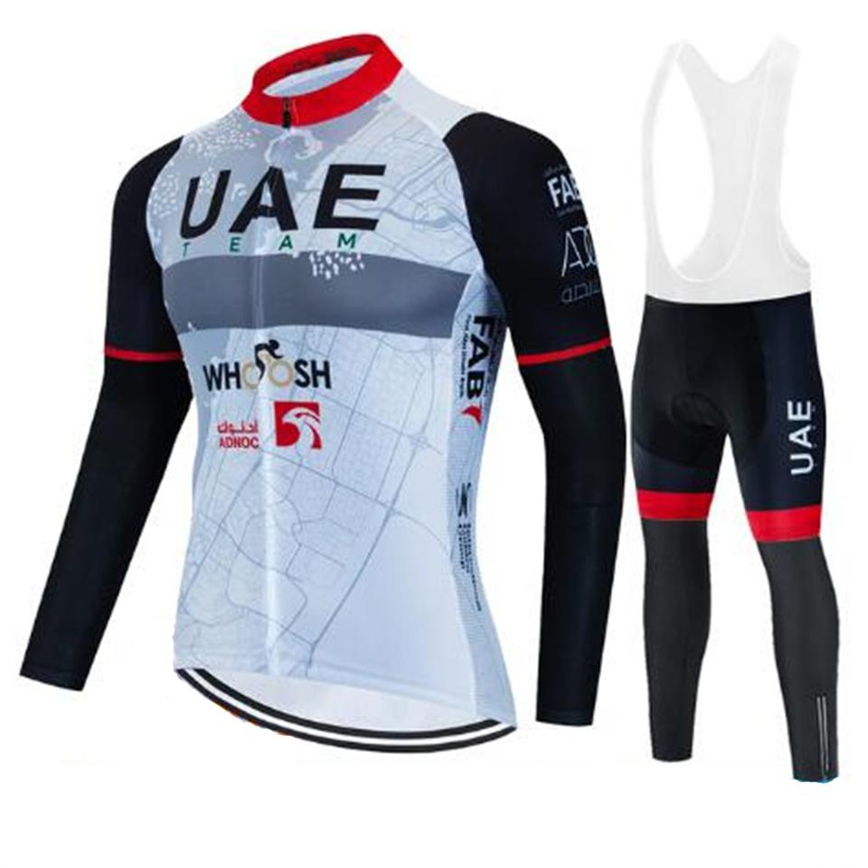 2026 Uae Pro Team Autumn Long Sleeve Cycling Jersey Set Bib Pants Ropa Ciclismo Clothing Bike Uniform Men Bicycle Clothes Mailllot