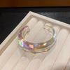 Elegante Bracciale Aperto Geometrico in Acrilico - Braccialetto Versatile di Alta Gamma per Donna