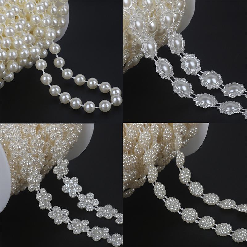 Abs Round Pearl Beads Rope Diy Craft Supplies Jewelry Decoration Wedding Dress
