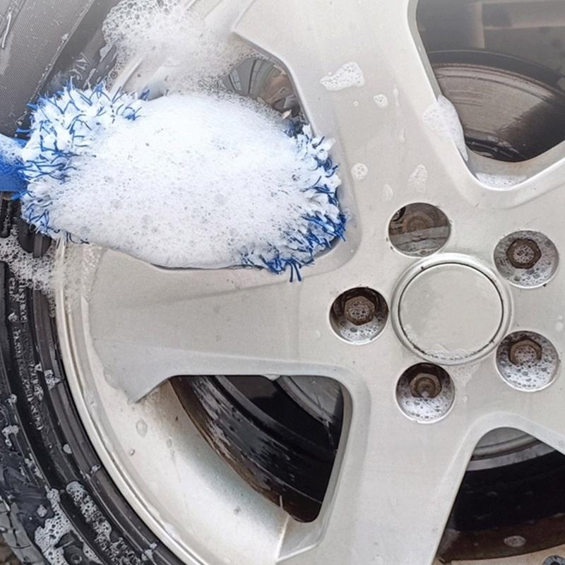Efficient Soft Microfiber Wheel Rims Brush Effortlessly Cleans Car And Motorcycle Rims Without Scratches For Office Home