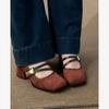 Elegant Retro Spliced Color Commuter Chunky Heel Women's Shoes Spring New One-Strap Mary Jane Shoes Comfortable Casual Footwear