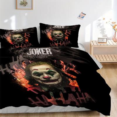 Joker Movie Poster Bedding Set Comforter Cover Gift for Bedroom,Includes 1 Cover and 2 Pillowcases, No InsertB619