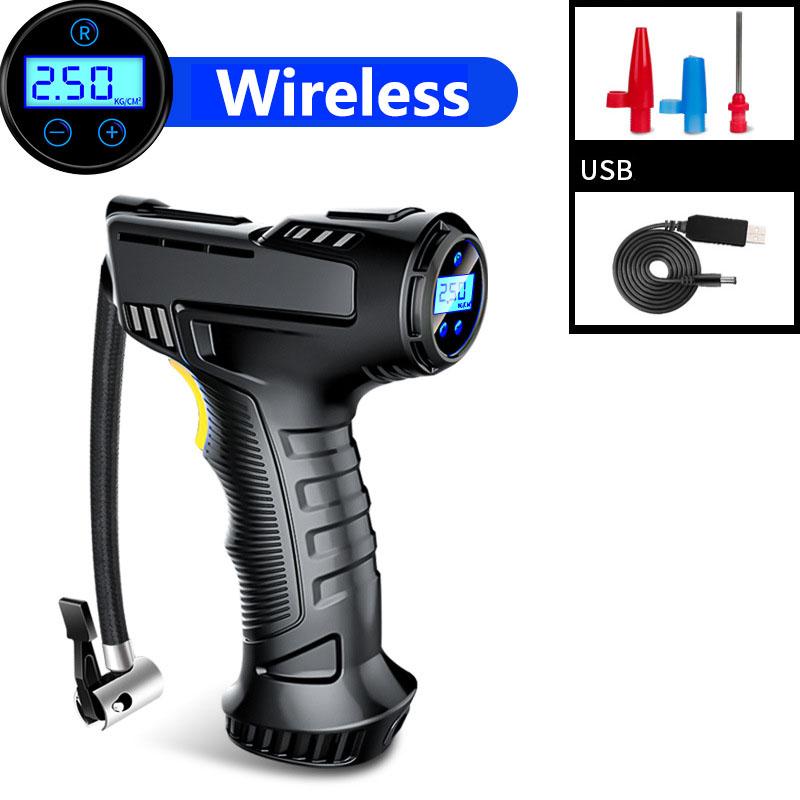 Portable Wireless Car Tire Pump & Tire Pressure Monitor Smart Digital Displays Rechargeable Tire Inflator Equipment Auto Air Pump 120W