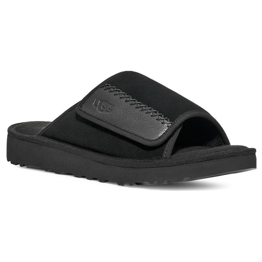 UGG Goldencoast Slide Leather Lightweight Minimalist Fashion Sandals Men Sandals Black 1136651-BLK