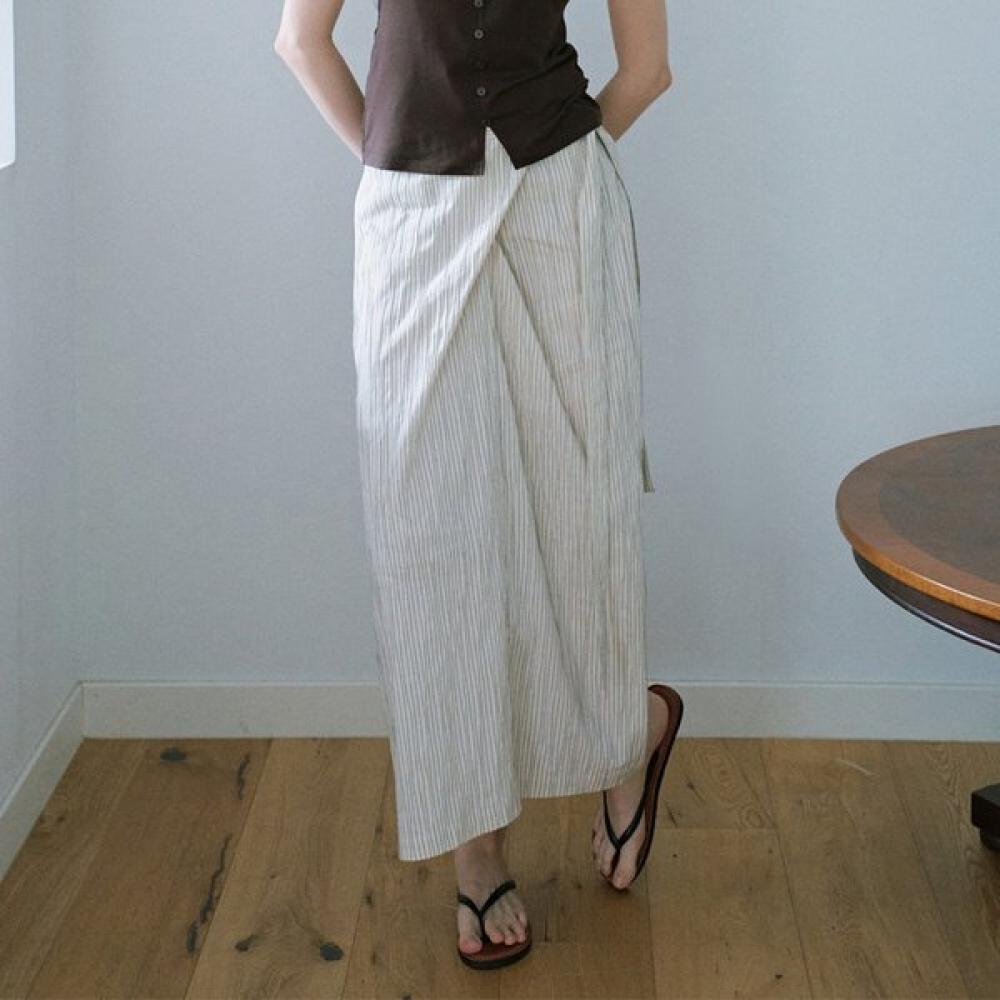 On On Draped Stripe Skirt New6ms527 CREAM/S_01