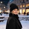Comfortable Hiking Head Gear Satin Lined Knit Hat for Women Winter Warm Soft Beanies Fashion Stretchy Gift Friends in Frizz-free Hair Protection,