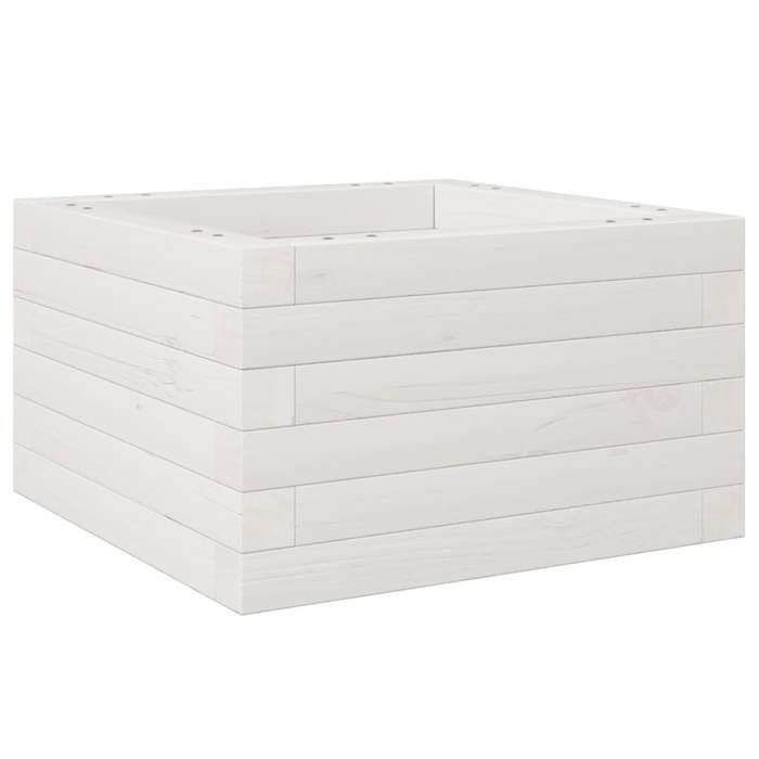 VidaXL Jardinière blanc 40x40x23 cm bois de pin massif, jardinière d'extérieur, bac à fleurs, boîte à plantes, jardinière de 847179