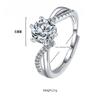 925 Sterling Silver Light Luxury Side by Side Small Diamond Ice and Snow Queen 1 Carat Six-Claw Zircon Ring Birthday Gift