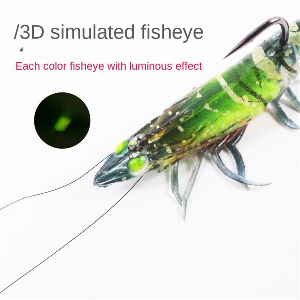 Artificial Luminous Shrimp Lure Soft Silicone Bait 1Pc 9cm 12g with Overweight Ultra-sharp Hook TPE Material Fish Accessories