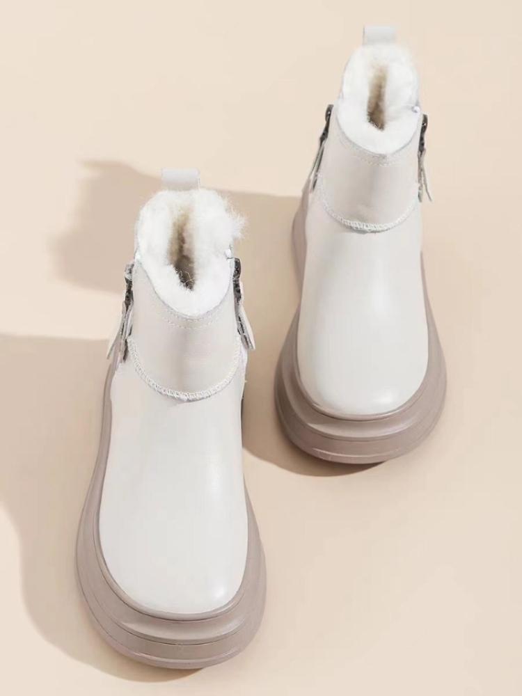 Shoes for Woman Elegant with Medium Heels Women's Snow Boots Leather Tassel Waterproof Anti Skid Goth On Slip Spring Autumn Chic