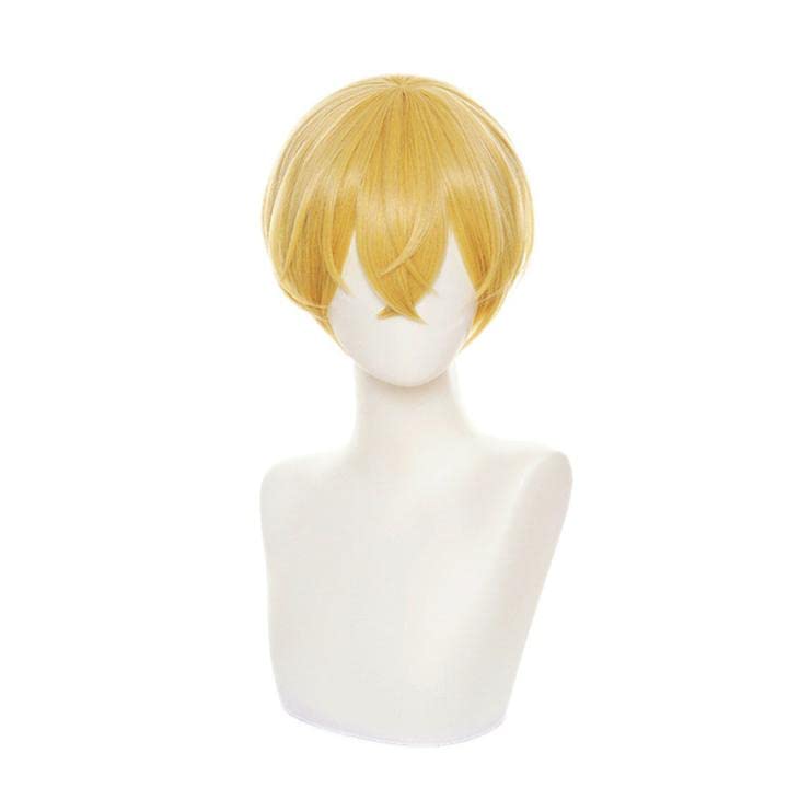 

LVMEY Аниме Косплей Персонаж Маскировка Косплей Косплей Комик-Кон Культурная Школа с Сеткой для Парика Парик, Золотой/Черный Короткий, Термостойкий, Парик, Парик,