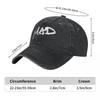 Cappellini da Baseball con Stampa Iniziale Bianca MAD Stile Cowboy Retrò Lavato Cappello da Strada Denim per Donna Cappellino con Visiera Primaverile