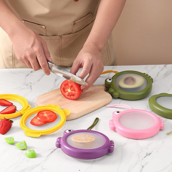 Onion Keeper Avocado Saver Airtight Food Storage Box with Silicone Lid Lemon Stackable Fridge Organizer for Picnic Office