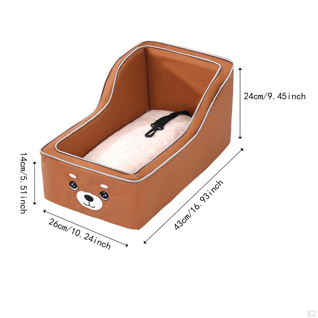 Armrest Dog Seat for Car with Detachable Cushion and Leash Attachment