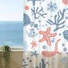 Cartoon Starfish Coral Reef Pattern Curtains Polyester Fabric Suitable Bedroom Living Room Curtain For Made Of Machine Washable