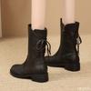 New Long tube Boots for Women in Spring Autumn Mid tube Simple Comfortable Versatile Daily Casual Women's Shoes for Autumn