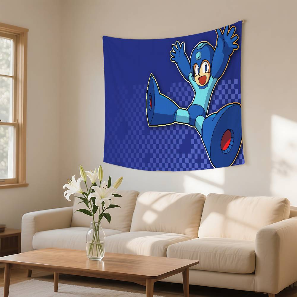 MMega Man Game Fashion Tapestry Wall Hanging Tapestry Art Deco Blanket Curtain Hanging At Home Bedroom Living Room Decor