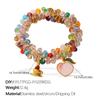 New Sweet Dopamine Color Crystal DIY Peach & Pineapple Pendant Hair Tie, Hair Accessories for Women