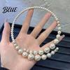 Fashion Faux Pearl Necklace Choker Women Elegant White Versatile Sparkling
